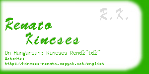 renato kincses business card